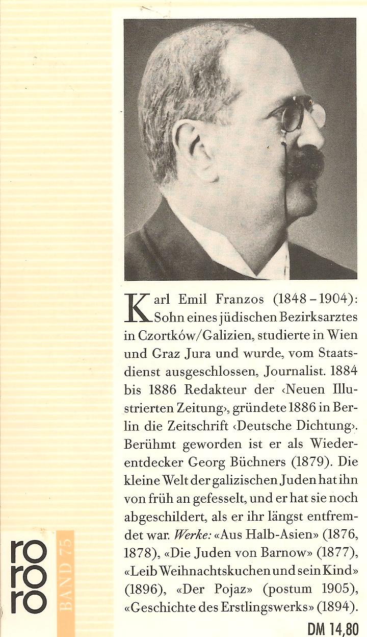 Rowohlts utgåva av "Die Juden von Barnow". Omslag av Peter Wippermann. 